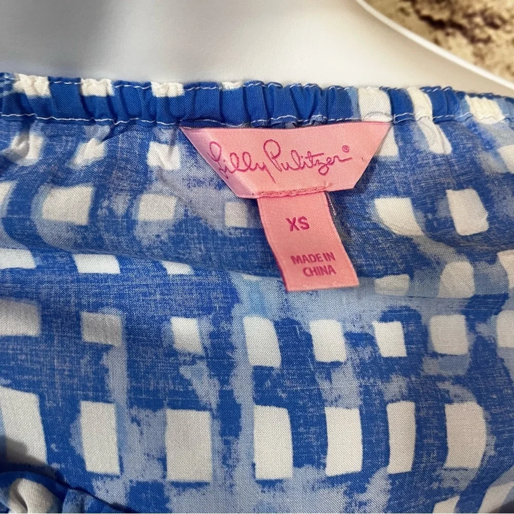 Lilly Pulitzer Blue Check Sleeveless Top - Picture 8 of 11